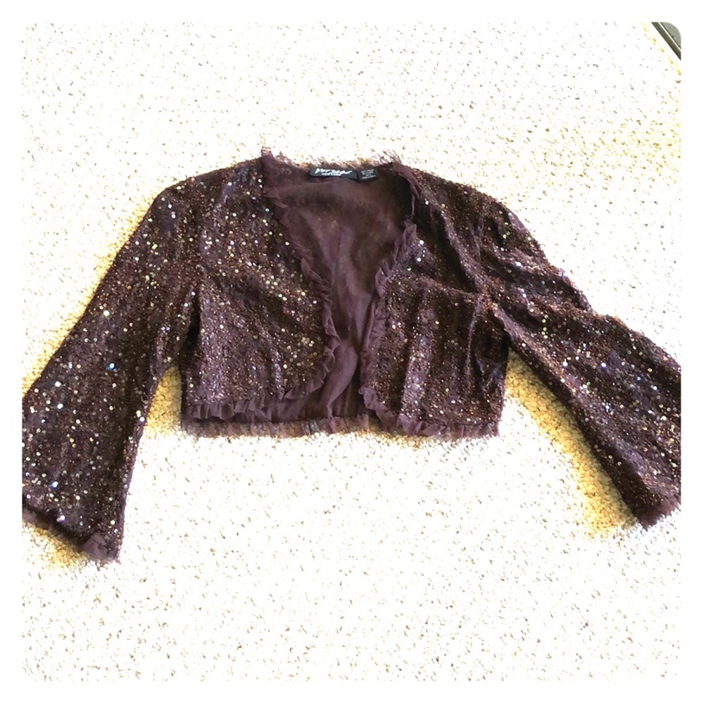Betsey Johnson brown beaded bolero/shrug. BNWT